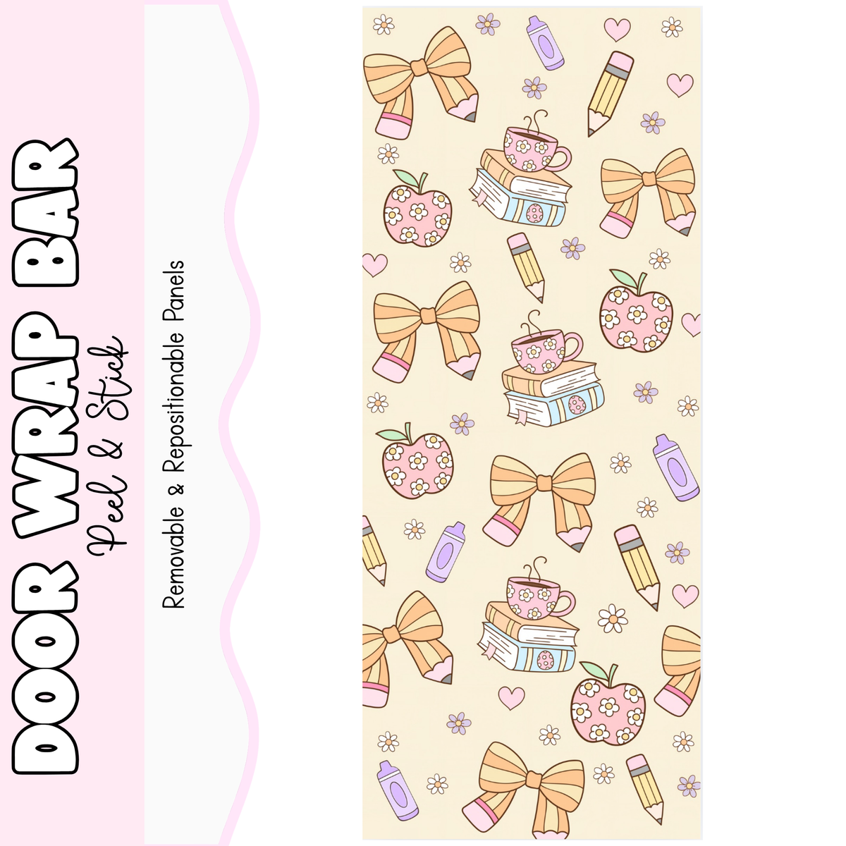 Flowers and Pencil Bows Pattern