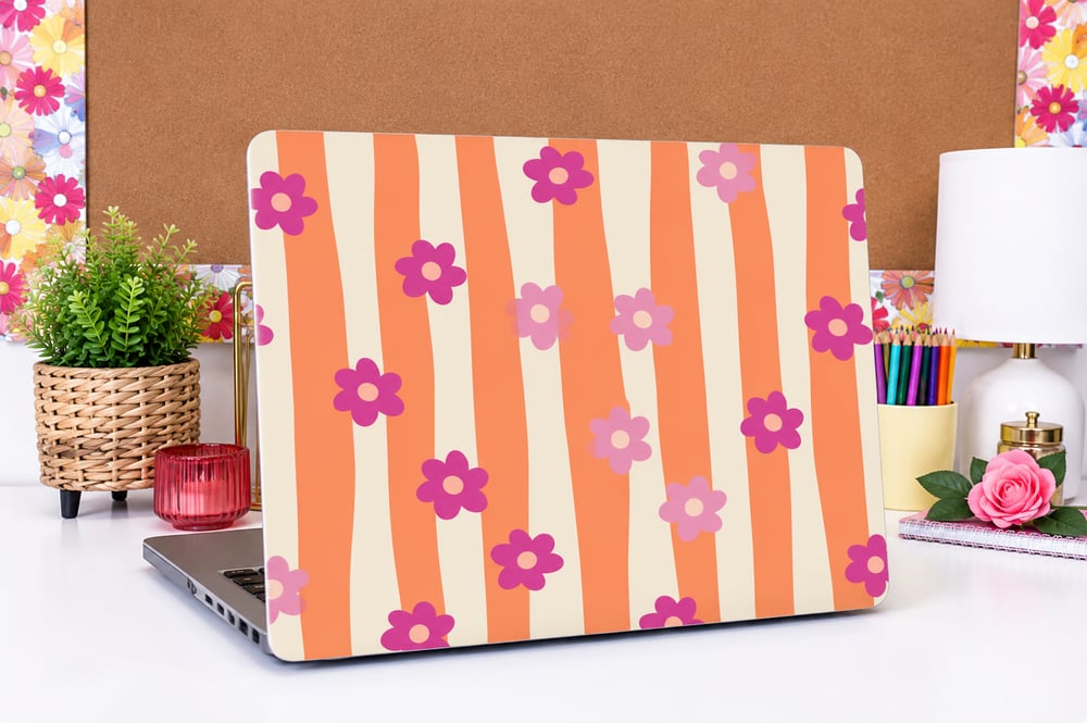 Retro Flower Laptop Wrap