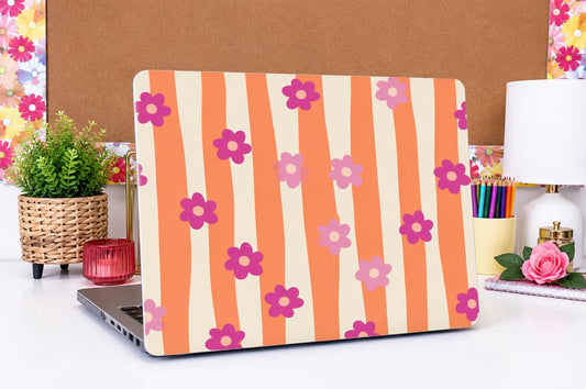 Retro Flower Laptop Wrap