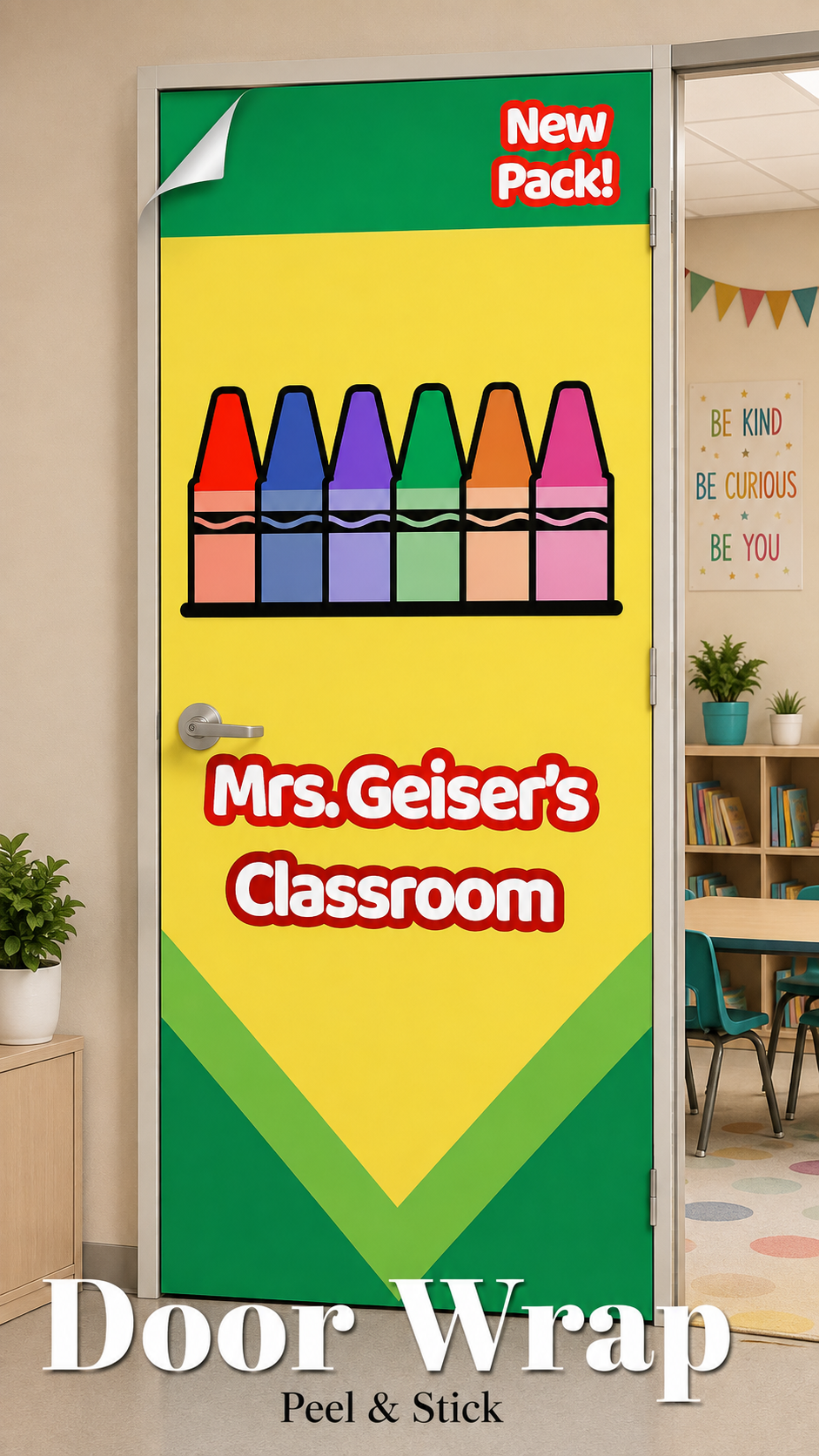 **Window Friendly! Crayon Peel & Stick Door Wrap