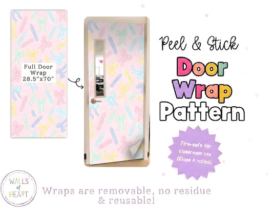 Pastel Bows and Crayons Door Pattern